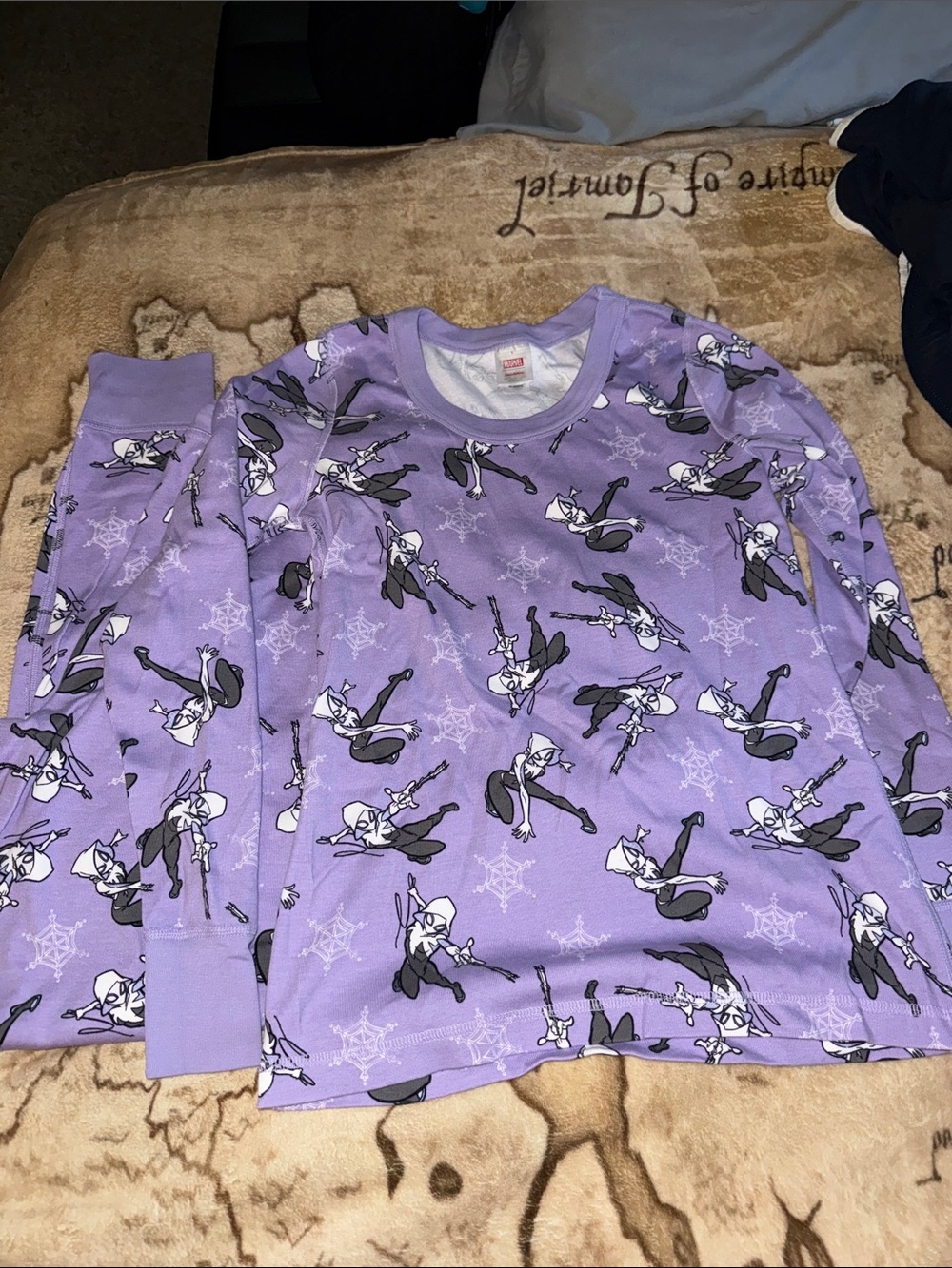 🖤HANNA ANDERSSON X MARVEL GHOST GWEN LAVENDER WOMENS PAJAMA SET SIZE S🖤